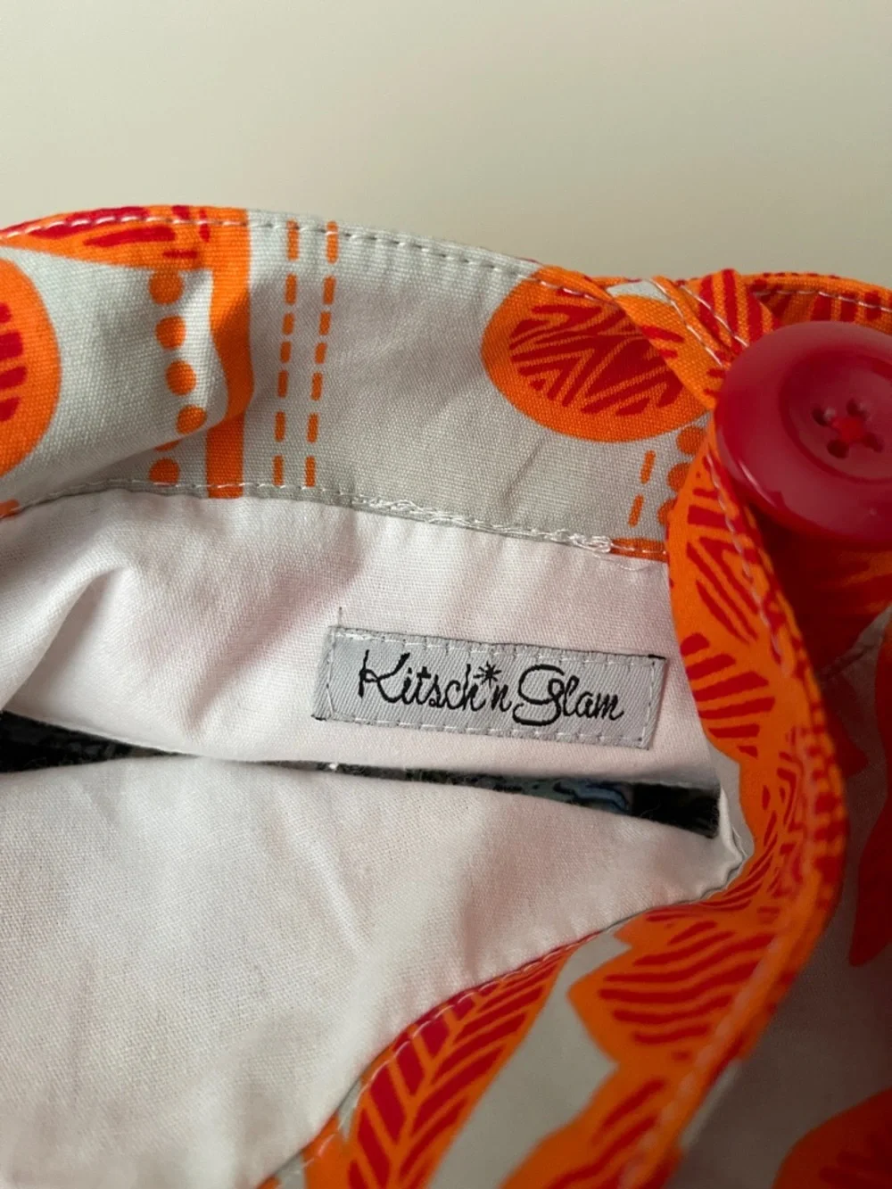 NWOT...Bright Orange Floral Cotton Tote Bag - Picture 2 of 7